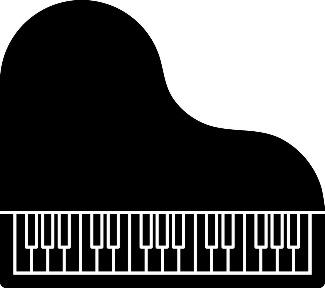 Glyph illustration of grand piano icon. vector