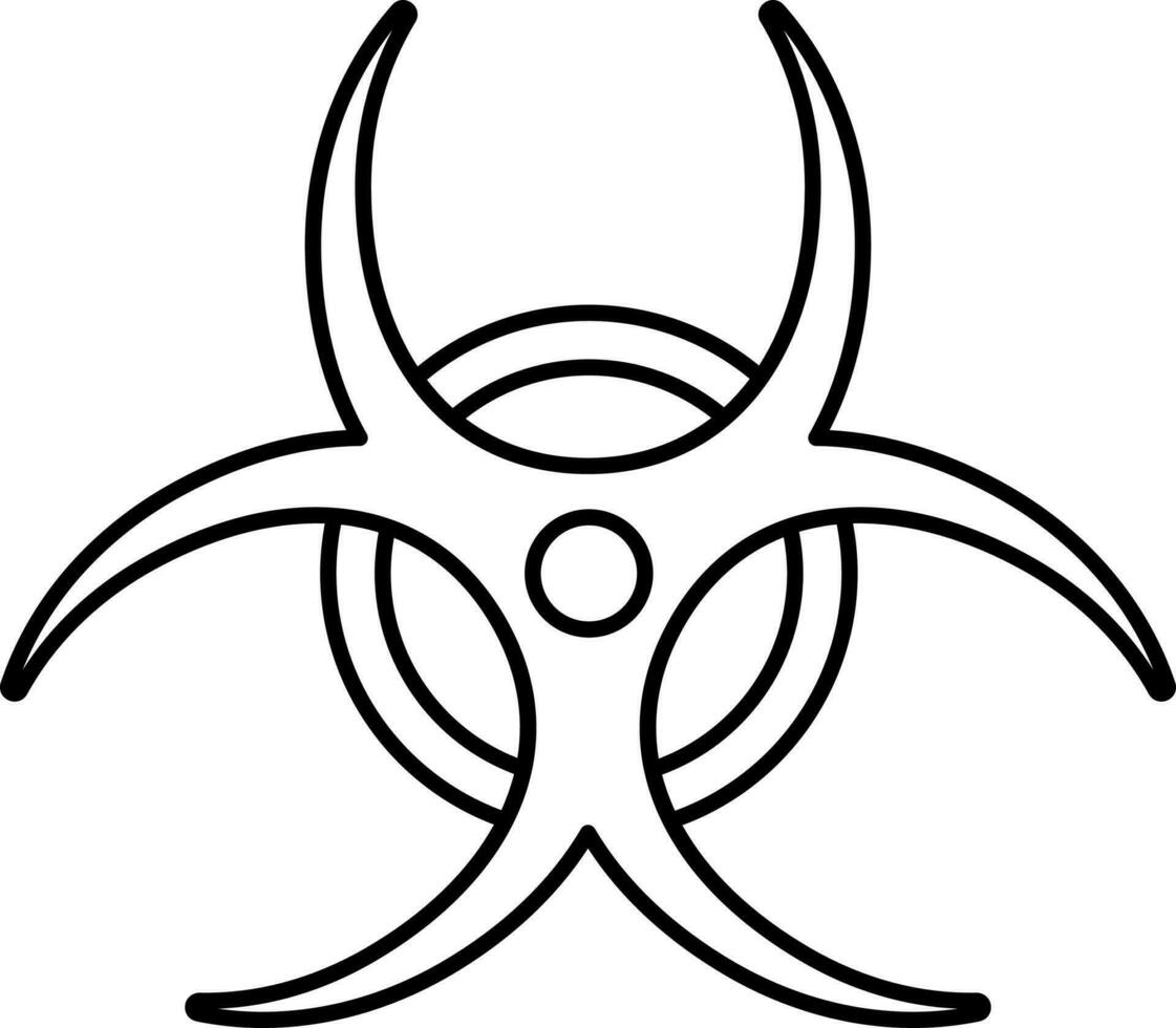 Black Stroke Bio-Hazard Symbol Or Icon. vector