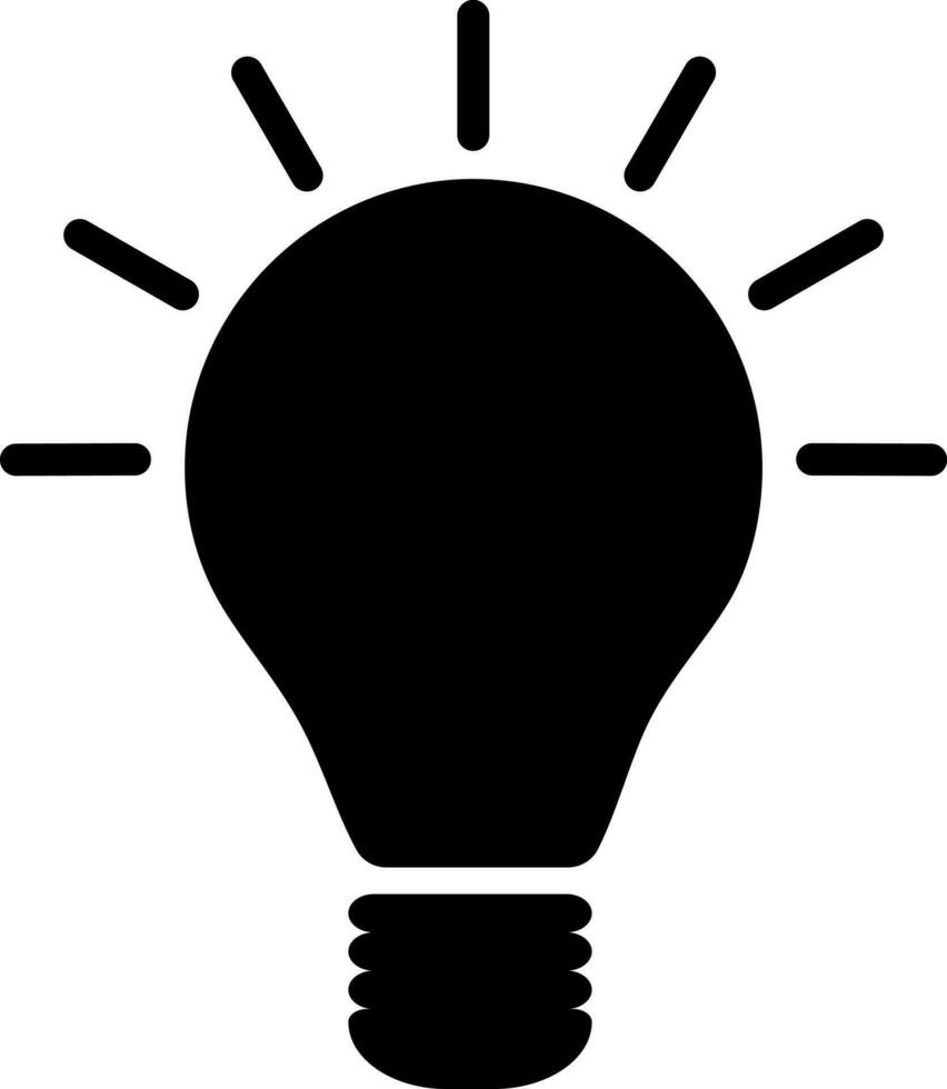 Lighting bulb or idea glyph icon. vector