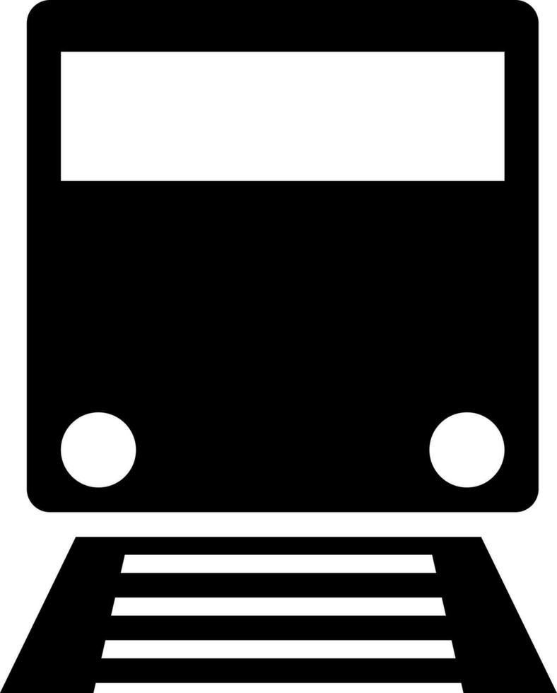 Illustration of train glyph icon or symbol. vector