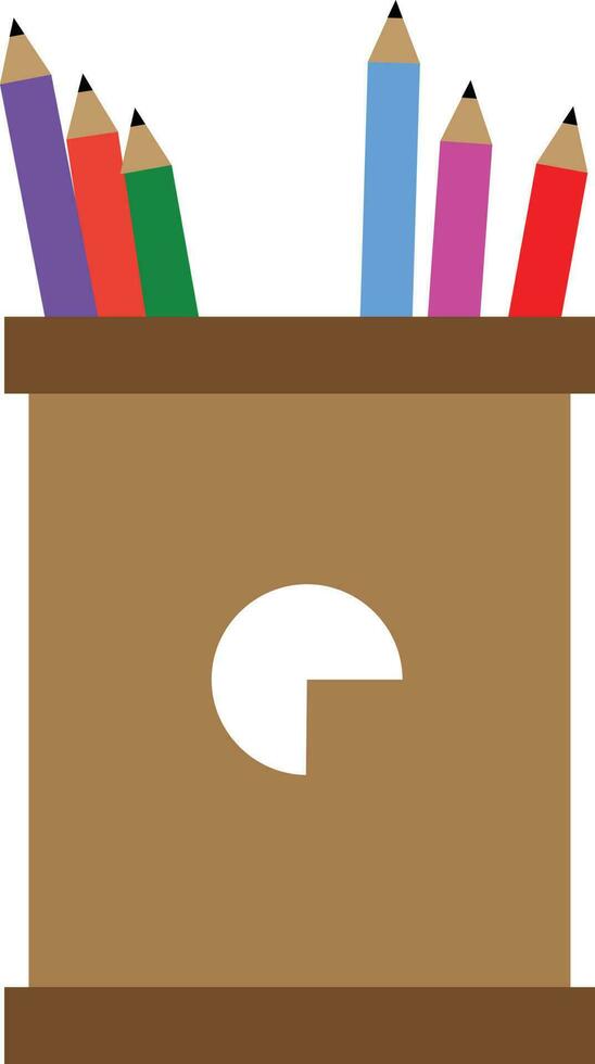 Pencil box with colorful pencils. 24339545 Vector Art at Vecteezy