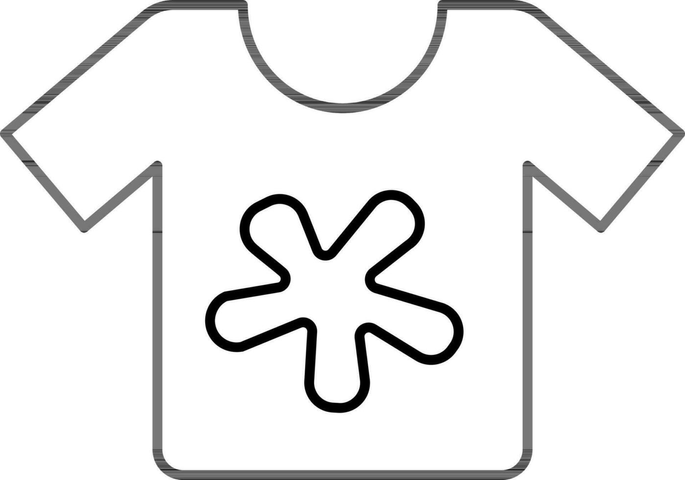 Dirty T-Shirt Icon in Black Line Art. vector