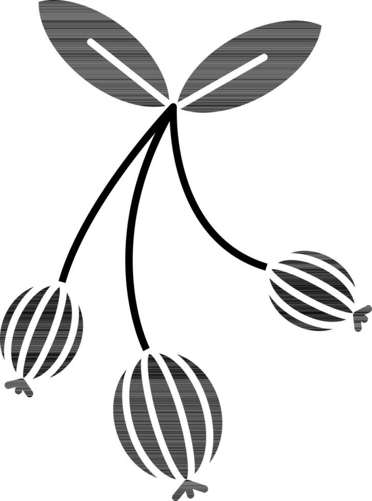 Gooseberry Icon In Glyph Style. vector