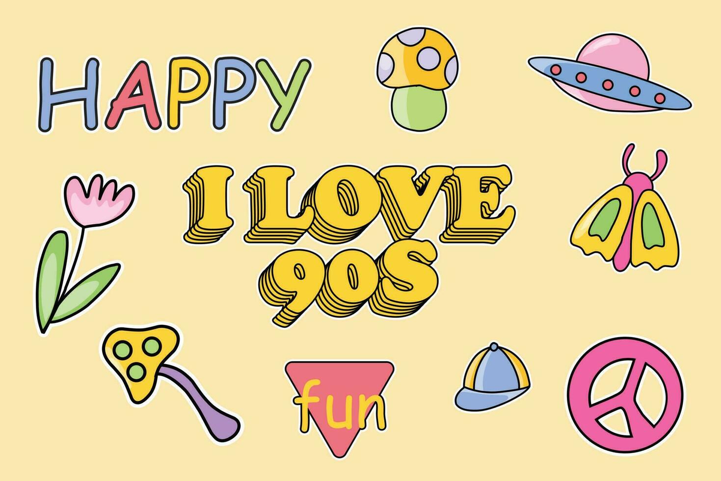 Classic Retro Good Vibe Sticker vector