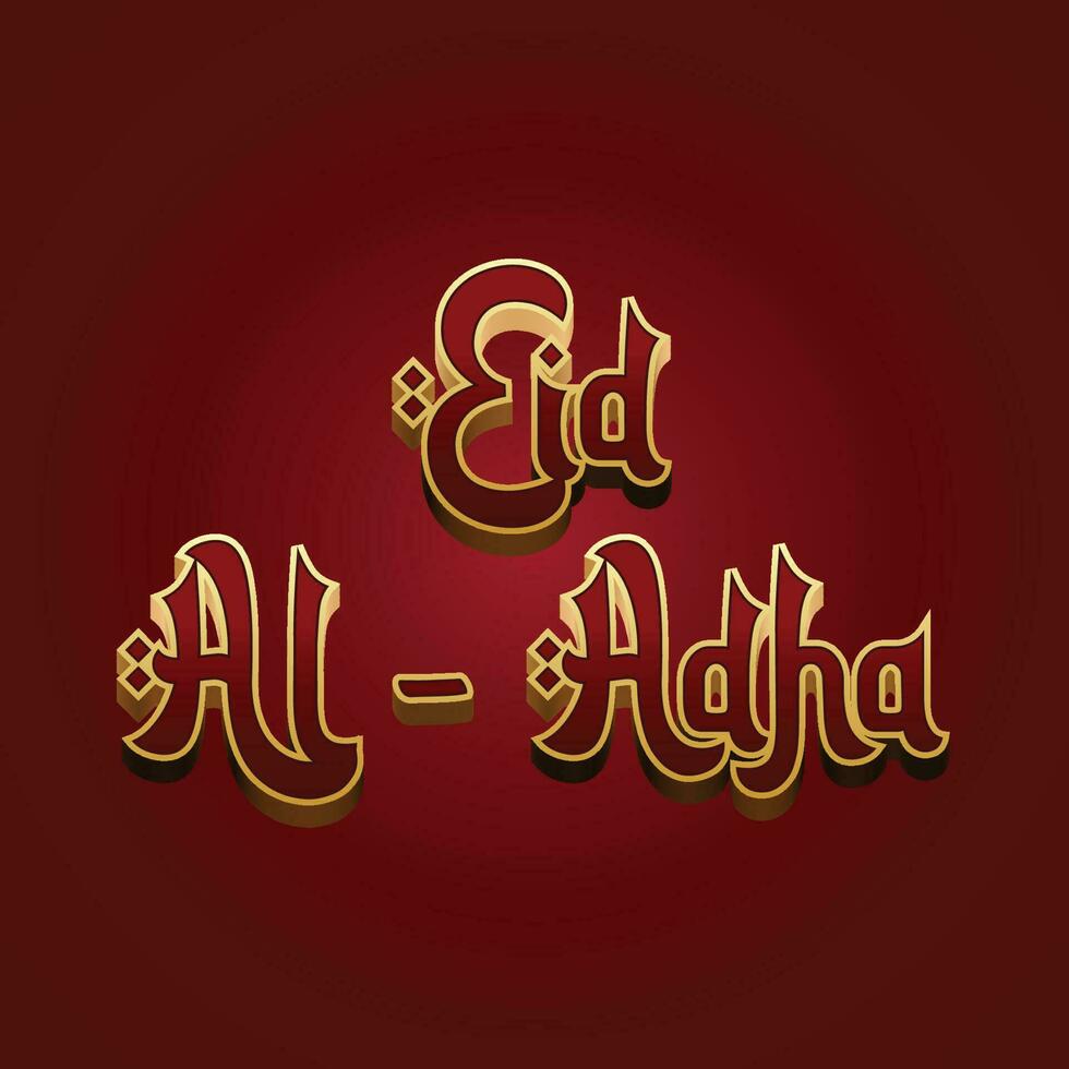 eid al adha 3d text vector