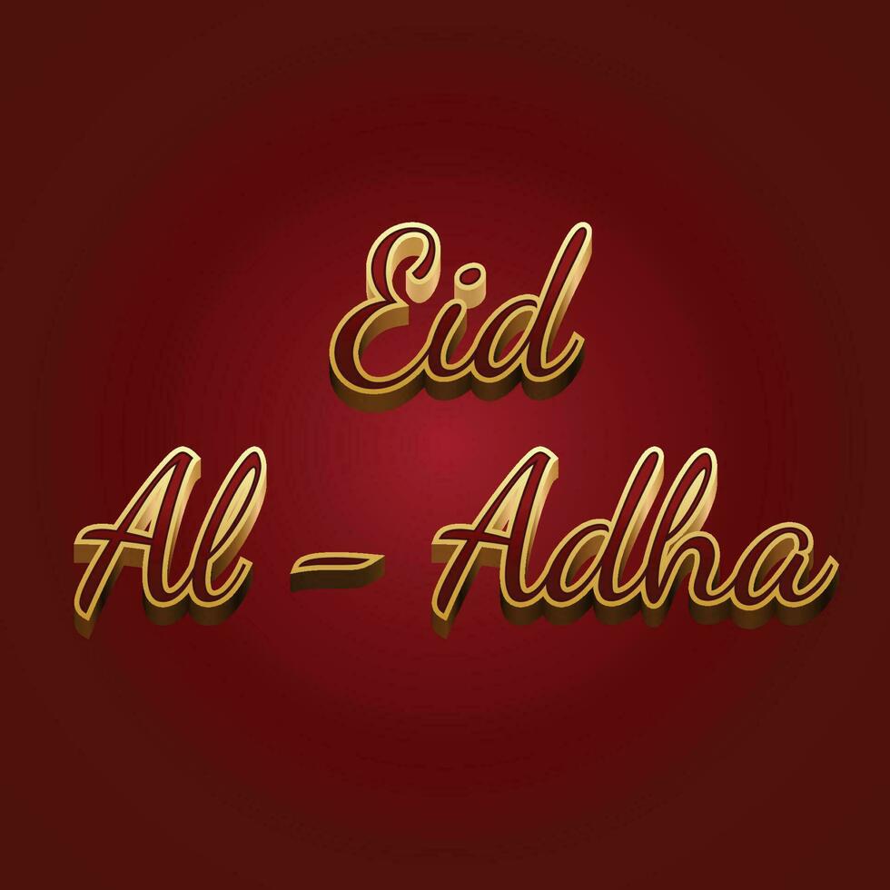 eid Alabama adha 3d texto vector