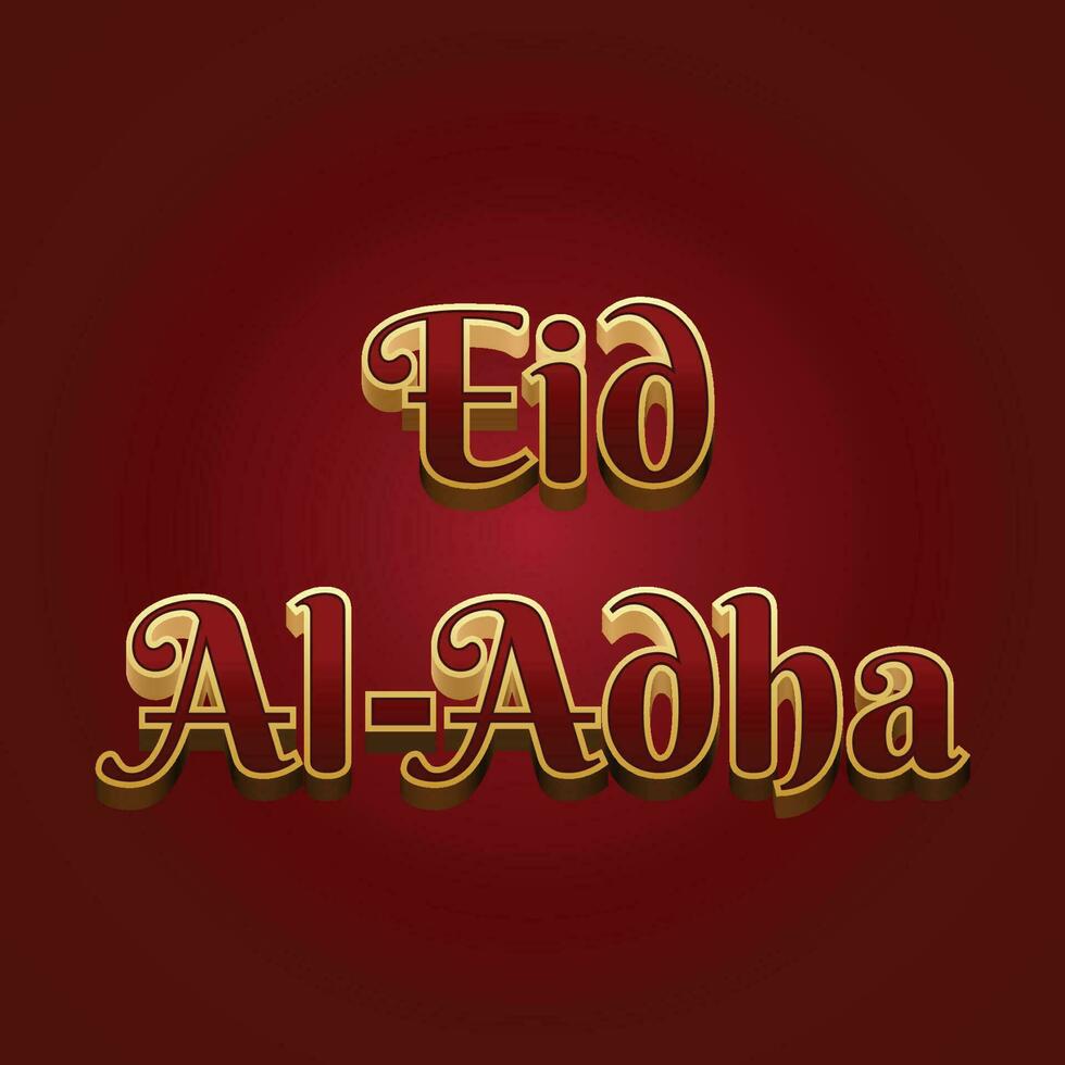 eid Alabama adha 3d texto vector