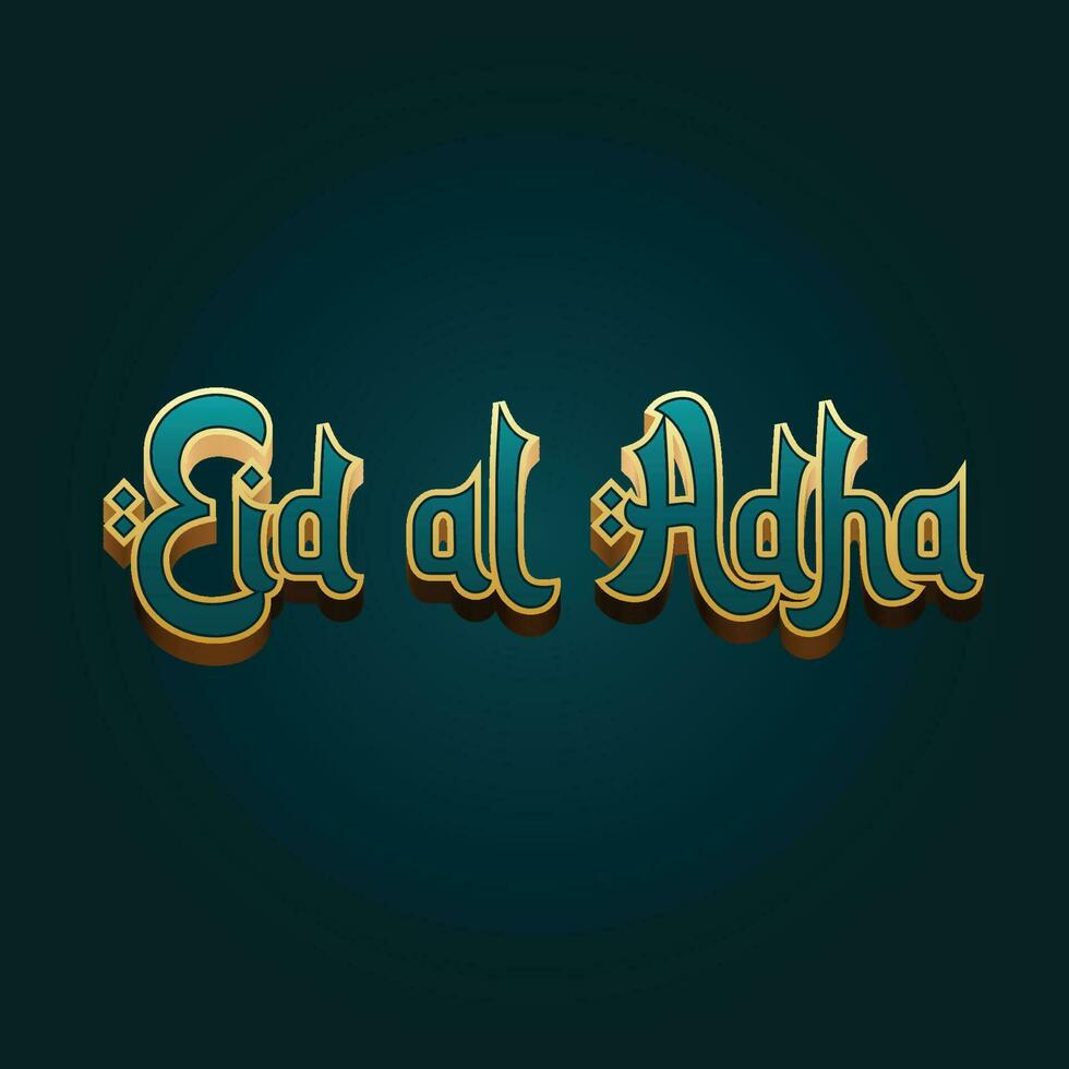 eid al adha 3d text vector