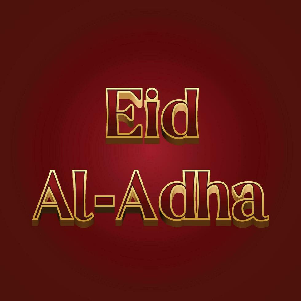 eid al adha 3d text vector