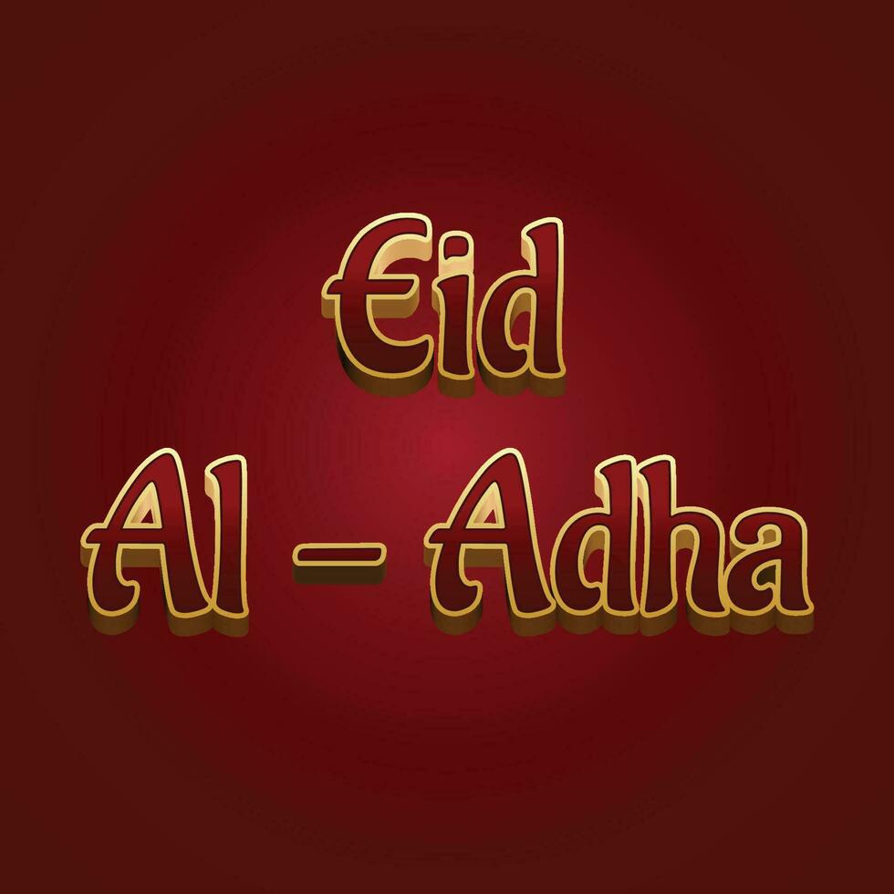 eid al adha 3d text vector