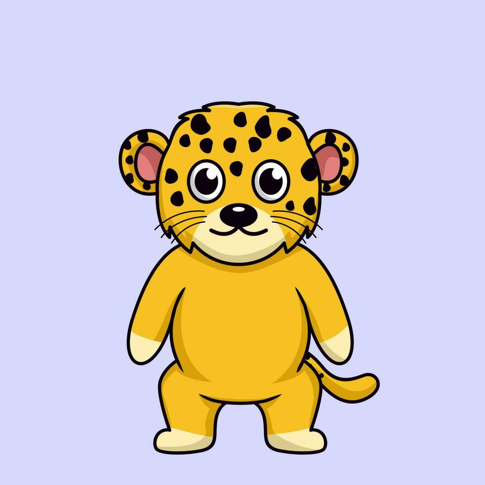 vector ilustración de linda leopardo animal