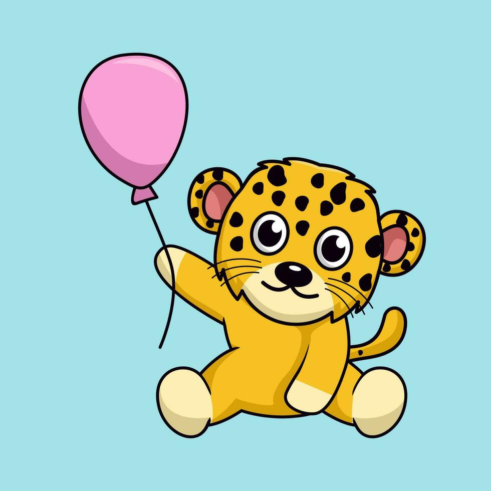 Vector illustration of cute cheetah animal