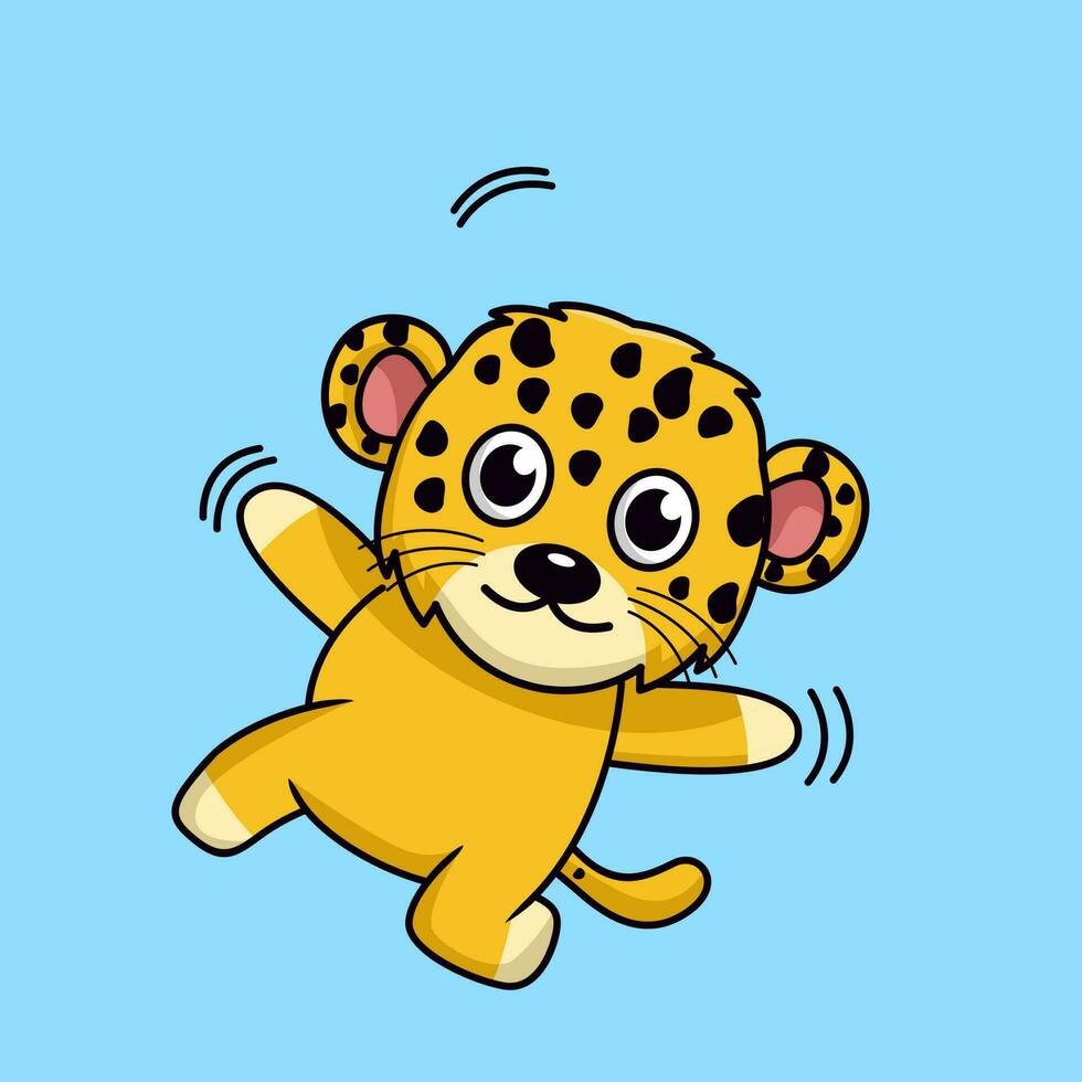 Vector illustration of cute cheetah animal