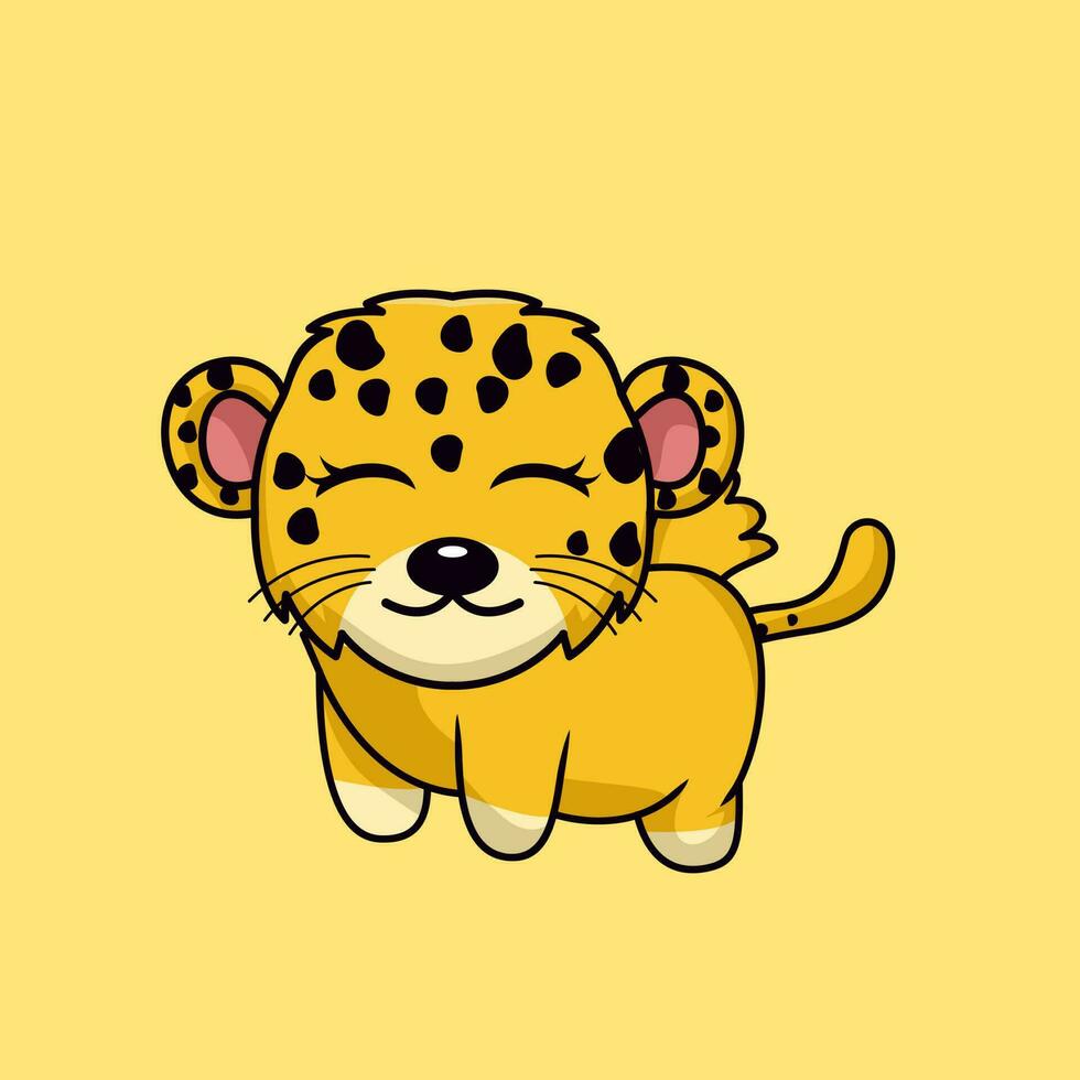 vector ilustración de linda leopardo animal