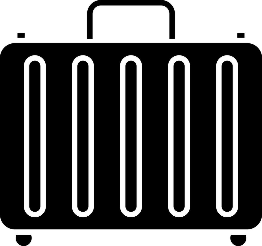 Illustration of Suitcase Icon In Black And White Color. vector
