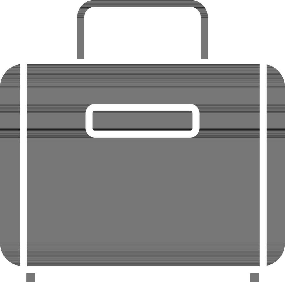 Suitcase Icon In Black And White Color. vector