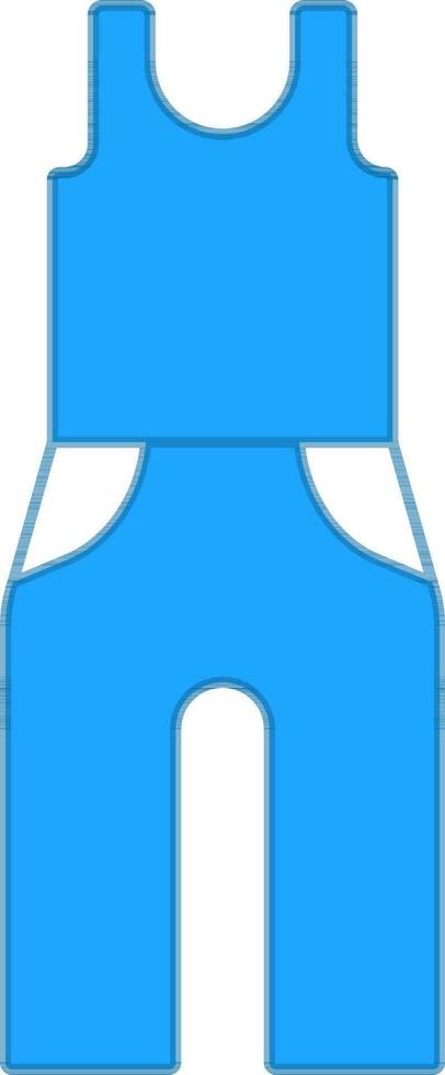 Illustration Of Tank Top And Trouser Icon In Blue And White Color. vector