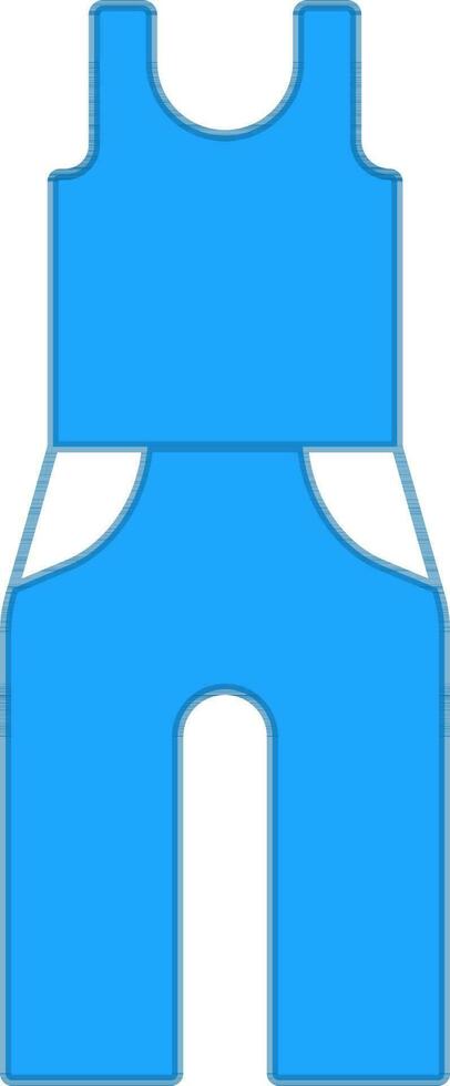 Illustration Of Tank Top And Trouser Icon In Blue And White Color. vector