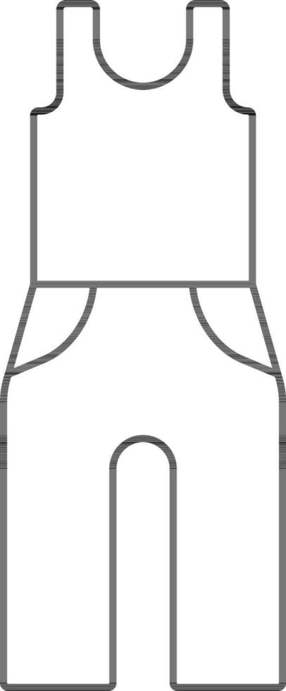 Black Outline Tank Top And Trouser Icon. vector