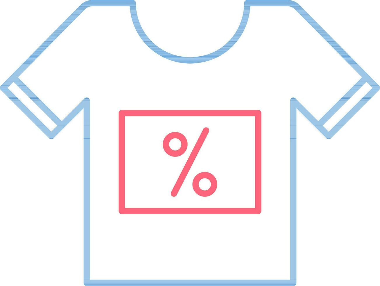 Discount T-Shirt Icon in Thin Line Art. vector