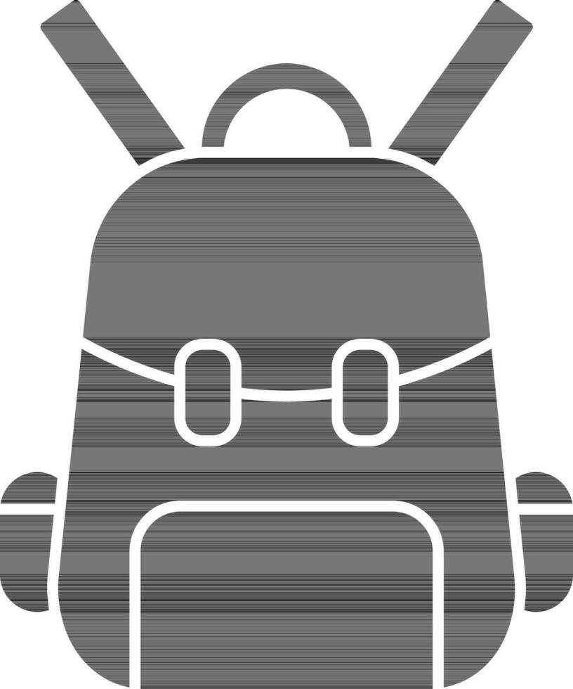 Backpack Icon In Black And White Color. vector