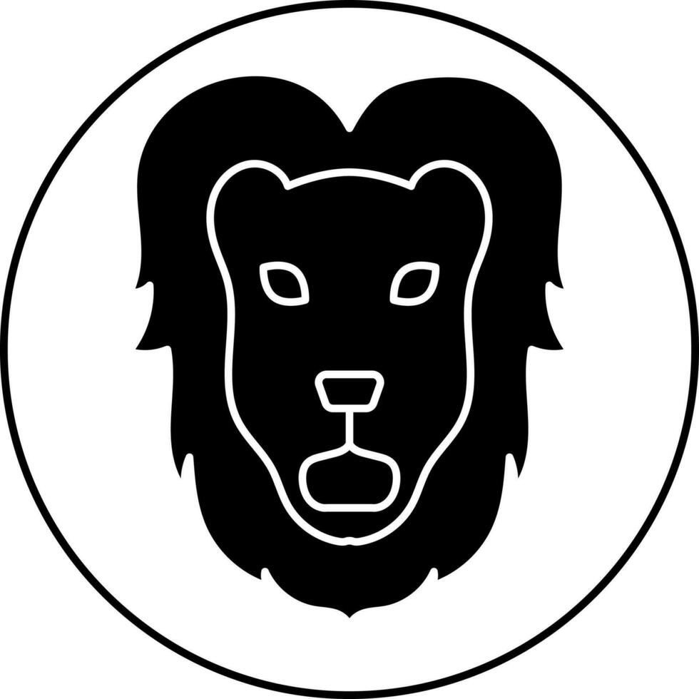 Zodiac Leo Sign or Icon in Black and White Color. vector