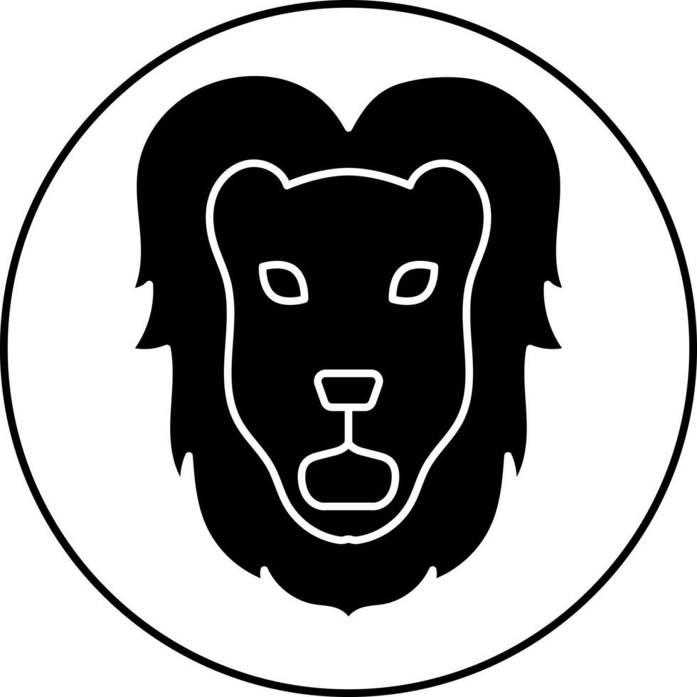 Zodiac Leo Sign or Icon in Black and White Color. vector