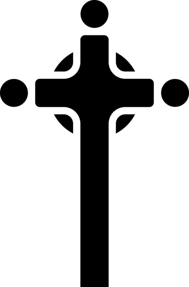 católico cruzar icono en glifo estilo. vector