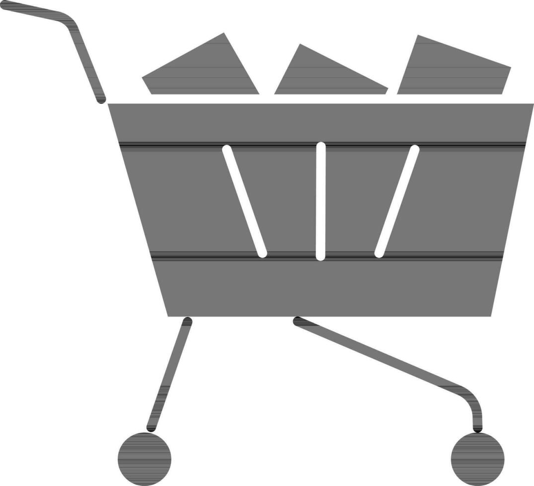 Shopping Cart Icon In Glyph Style. vector