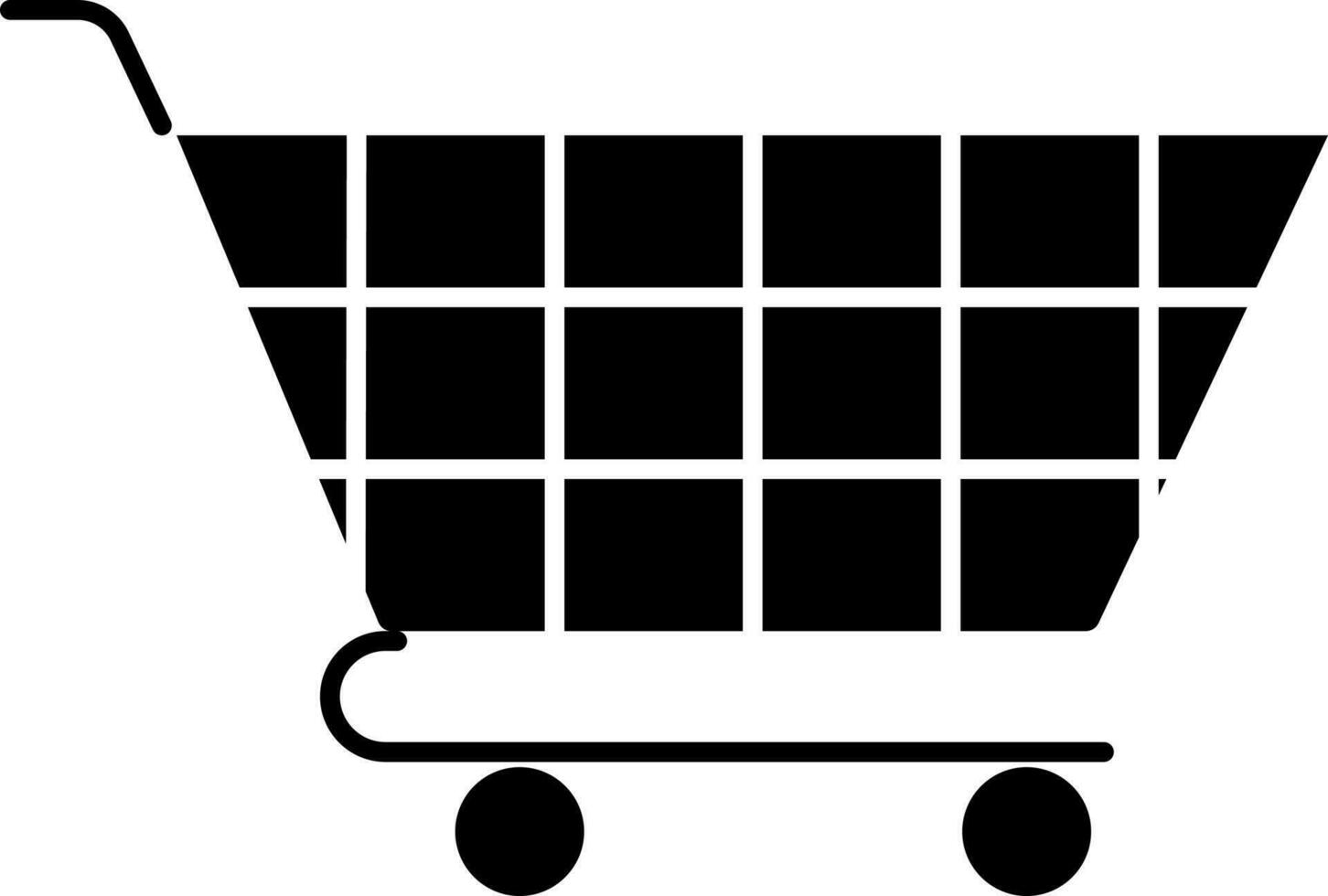 Glyph Style Shopping Cart Icon. vector