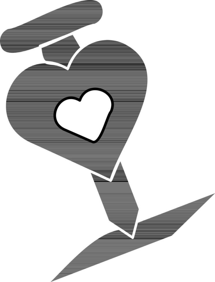 corazón puntero icono en plano estilo. vector