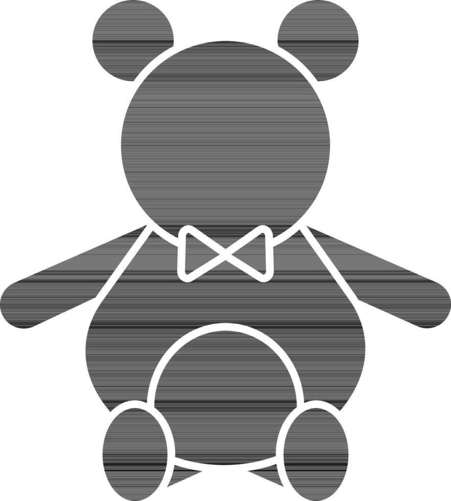 osito de peluche oso icono en negro y blanco color. vector