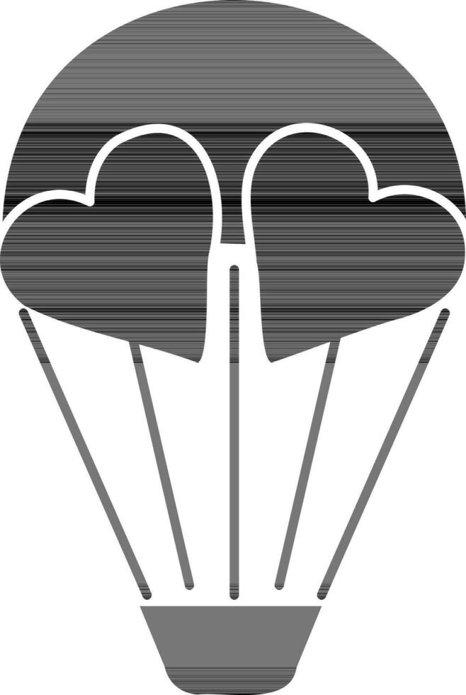 Hot Air Balloon Icon In Black Color. vector