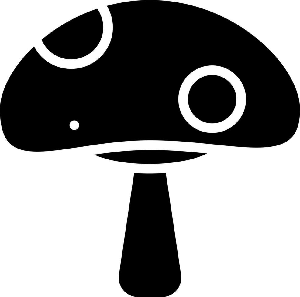 Mushroom Icon In Black And White Color. vector