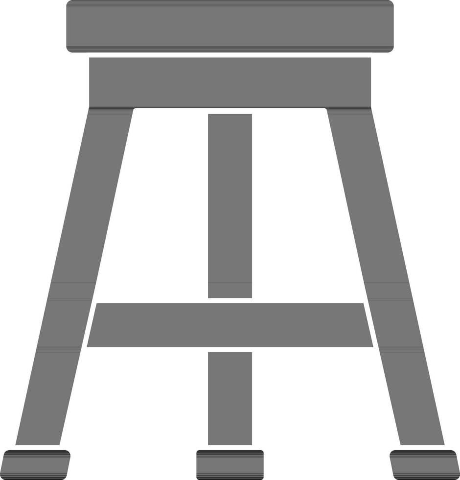 Three Legged Stool Icon In Glyph Style. vector