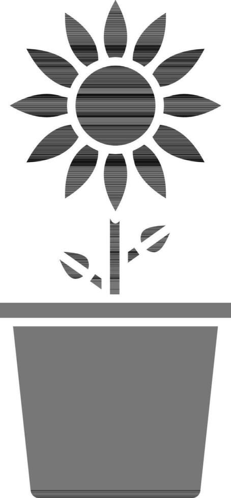 Illustration of  Flower Pot Icon In Glyph Style. vector