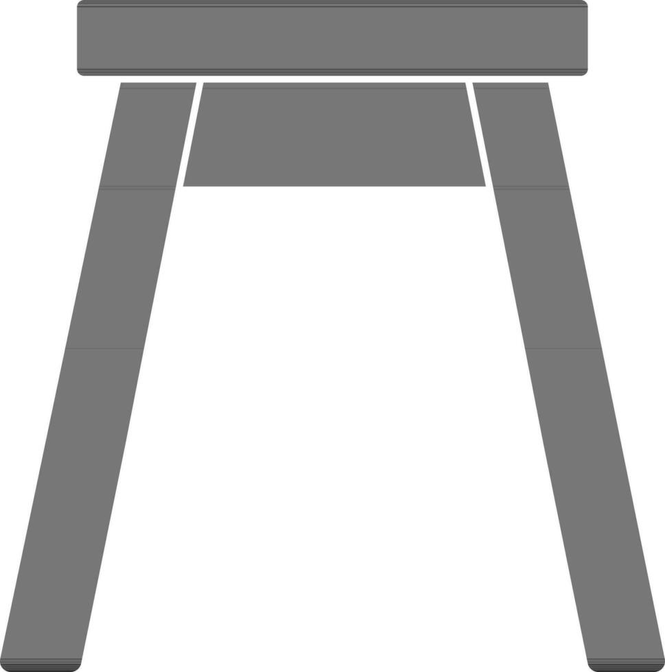 Isolated Stool Icon In Black and White Color. vector