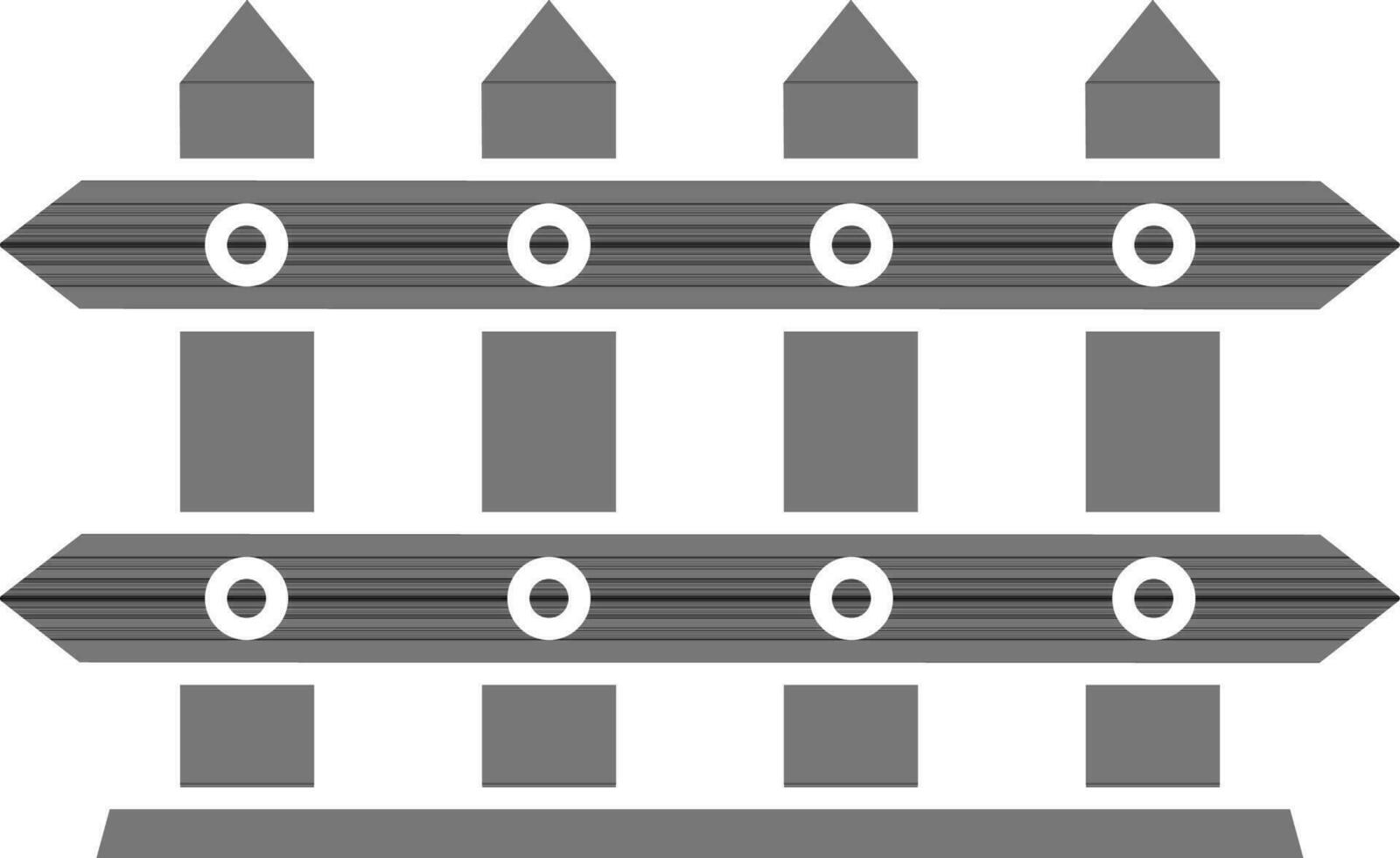 Fence Icon In Black And White Color. vector