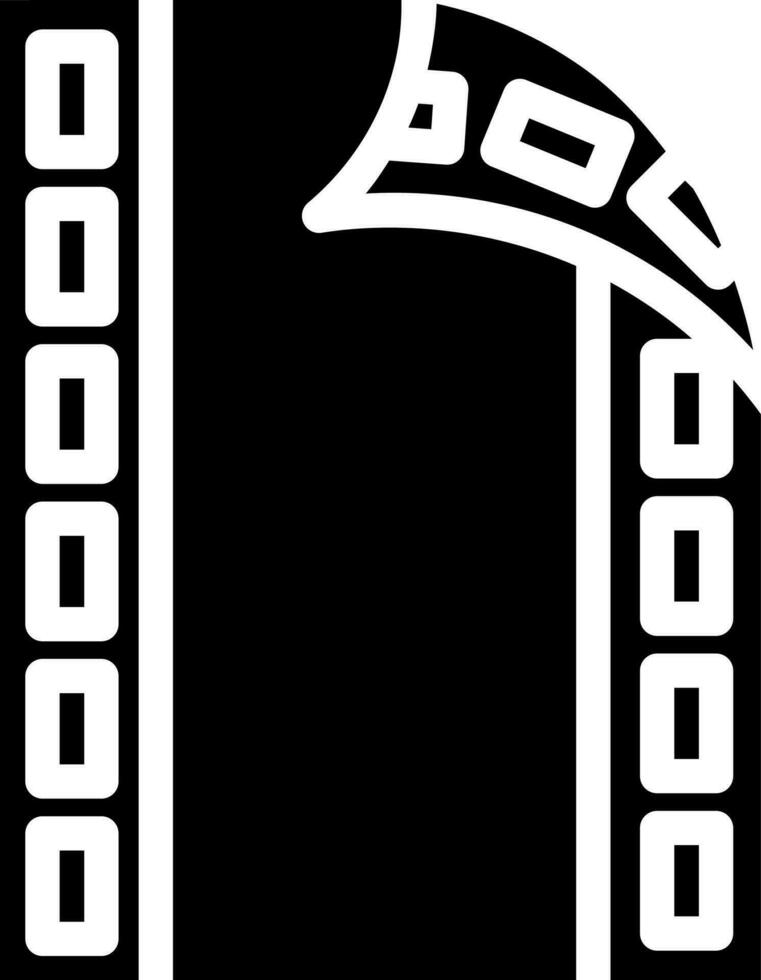 Film Strip Icon In Black And White Color. vector