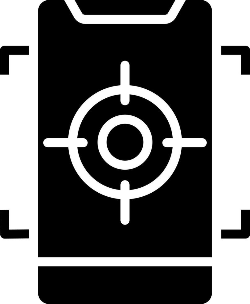 Capturing or Shooting Range In Smartphone Icon. vector