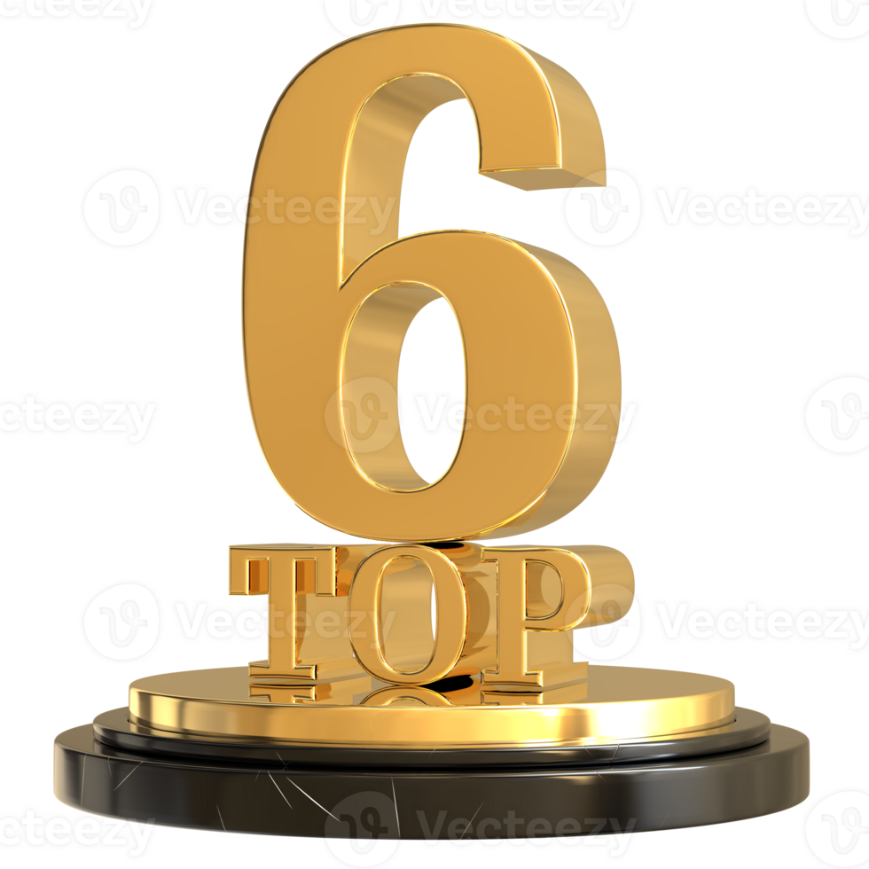 TOP 6 3D GOLD png