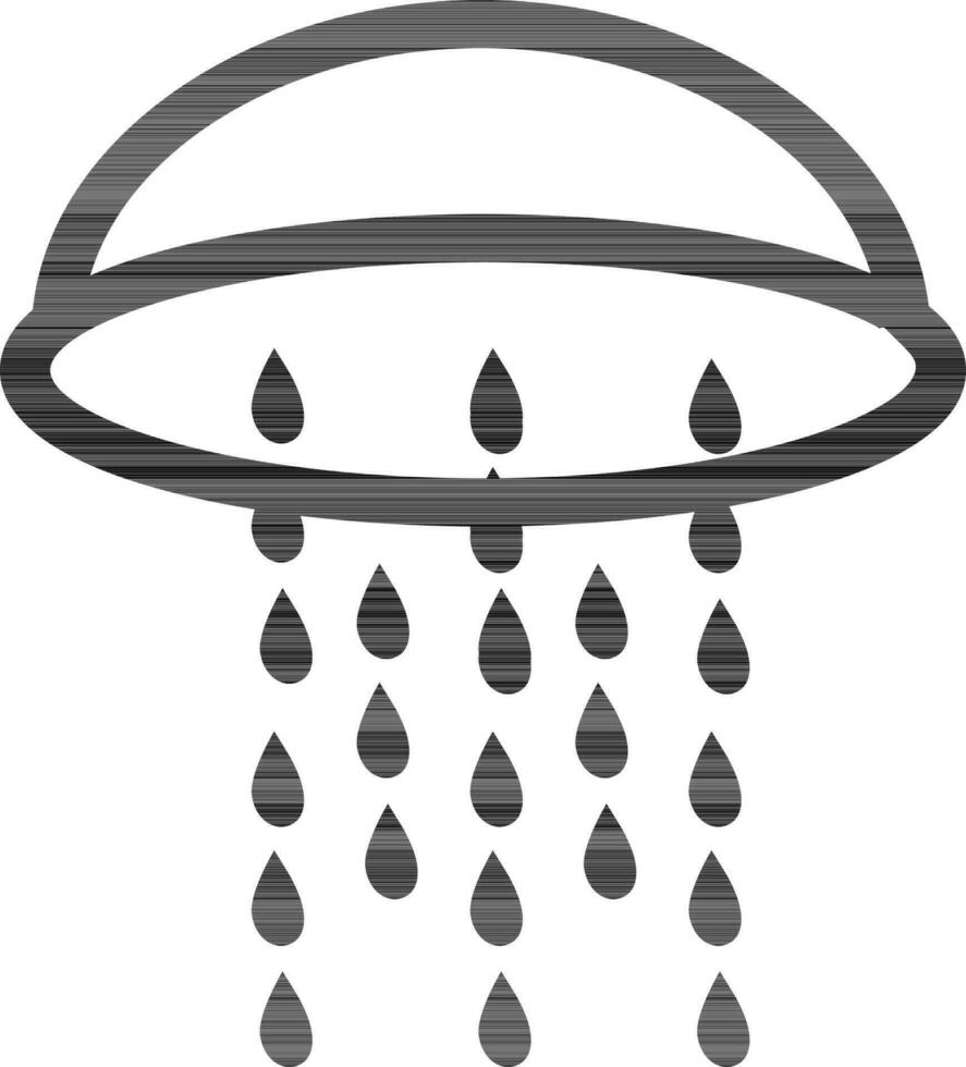 Black and white shower. vector