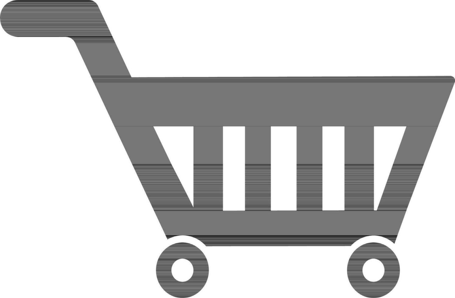 Flat style blank cart made by black color. vector