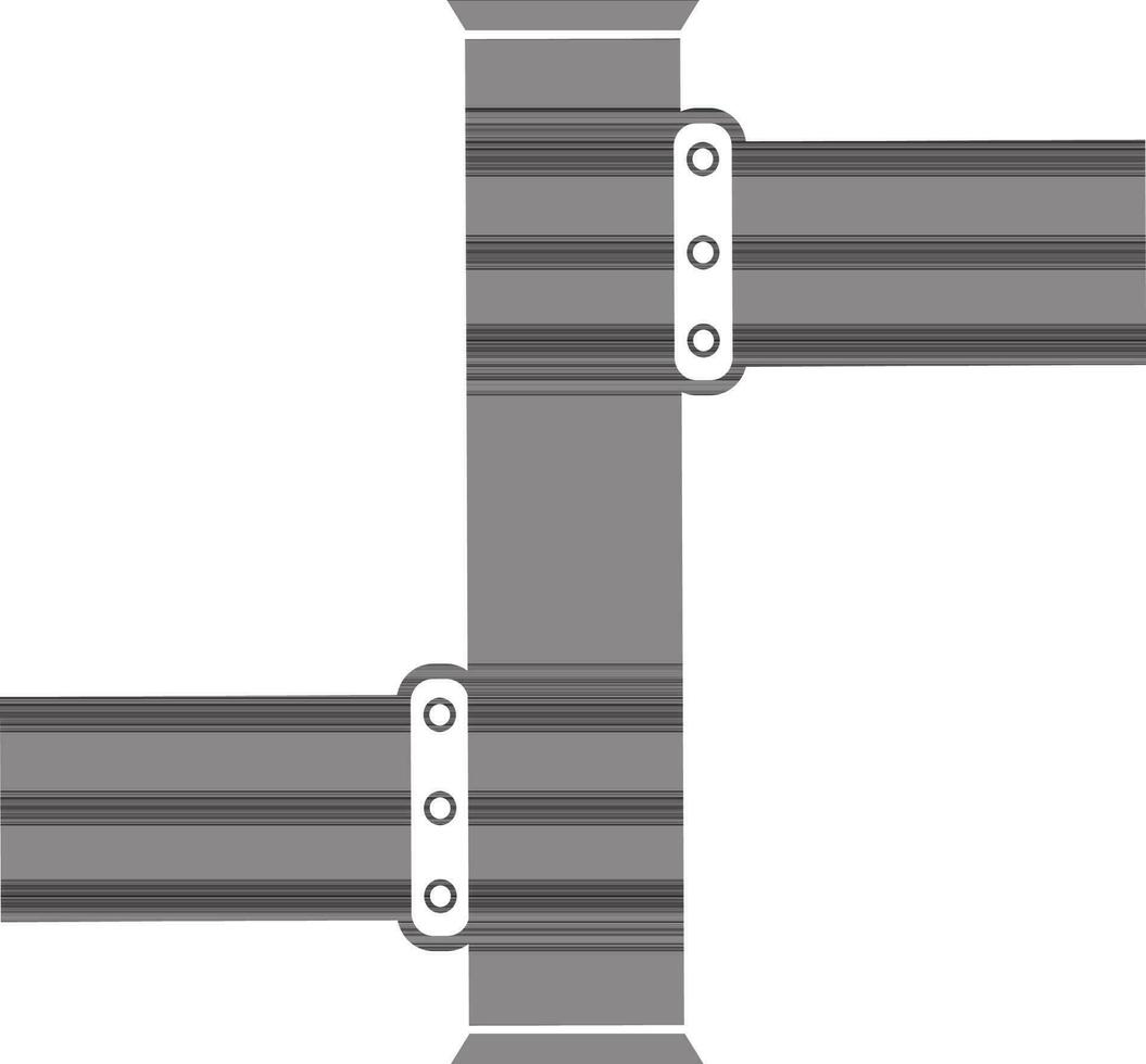 Flat style joint pipes. vector