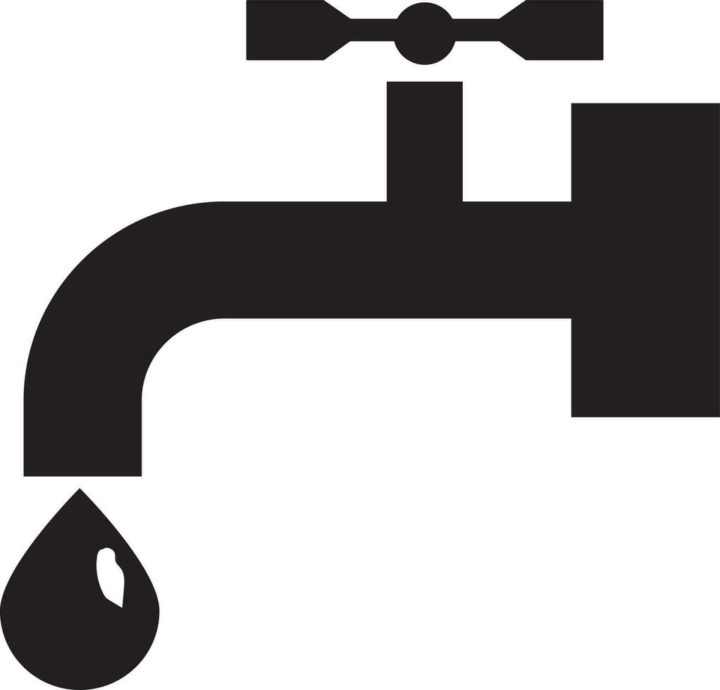 Water tab with falling drop in black color. vector