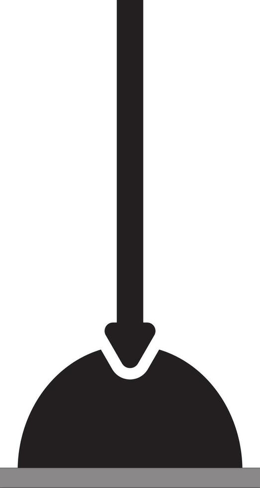 Flat style plumbing plunger in black color. vector