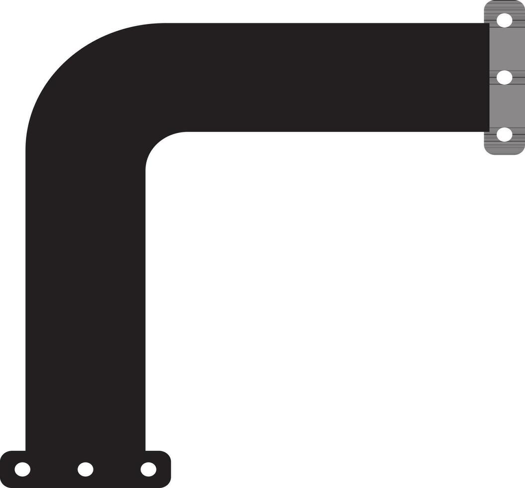 Black pipe in flat style. vector
