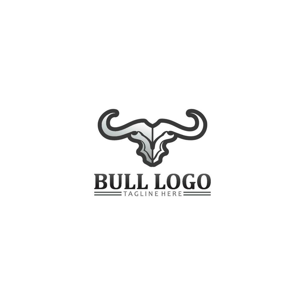 cabeza de búfalo de toro, vaca, vector de diseño de logotipo de mascota animal para búfalo de cuerno deportivo, animal, mamíferos, logotipo de cabeza, salvaje, matador