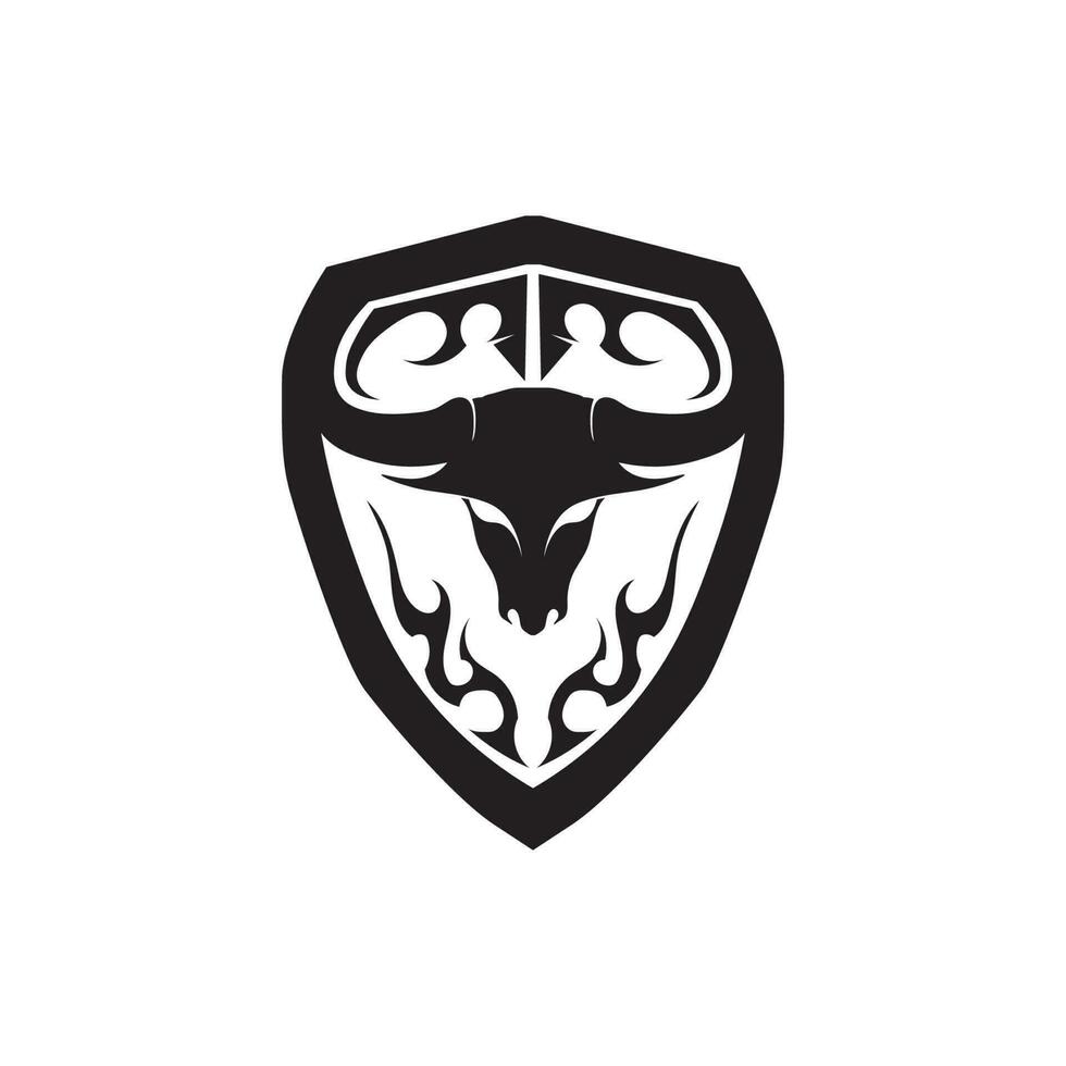 Bull horn and buffalo logo and symbols template icons app vector