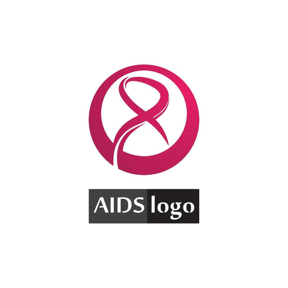 aids ribbon logo and world aids day vector design